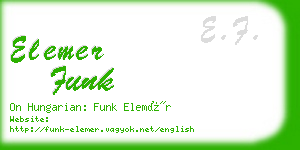 elemer funk business card